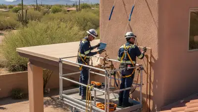 Emergency plumber in Tucson, AZ inspecting a residential pipe repair for plumbing service