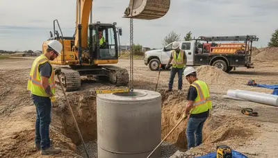 Septic tank installation crew serving Tucson, AZ homes with professional plumbing repair service
